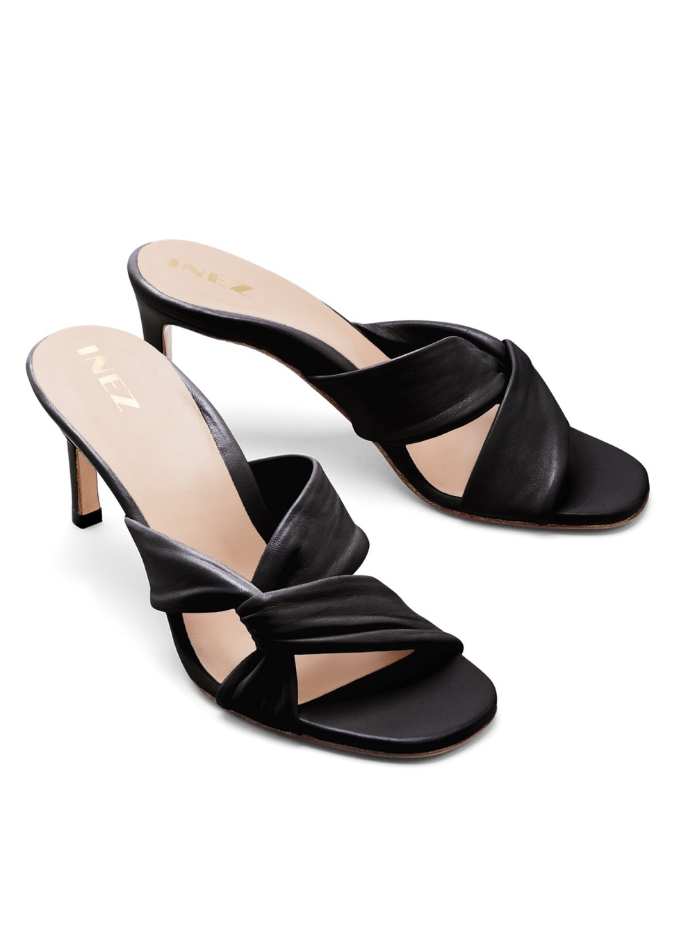 Inez Isa Heel slides in Black Nappa in size 6.5 M (runs small, 6 M)